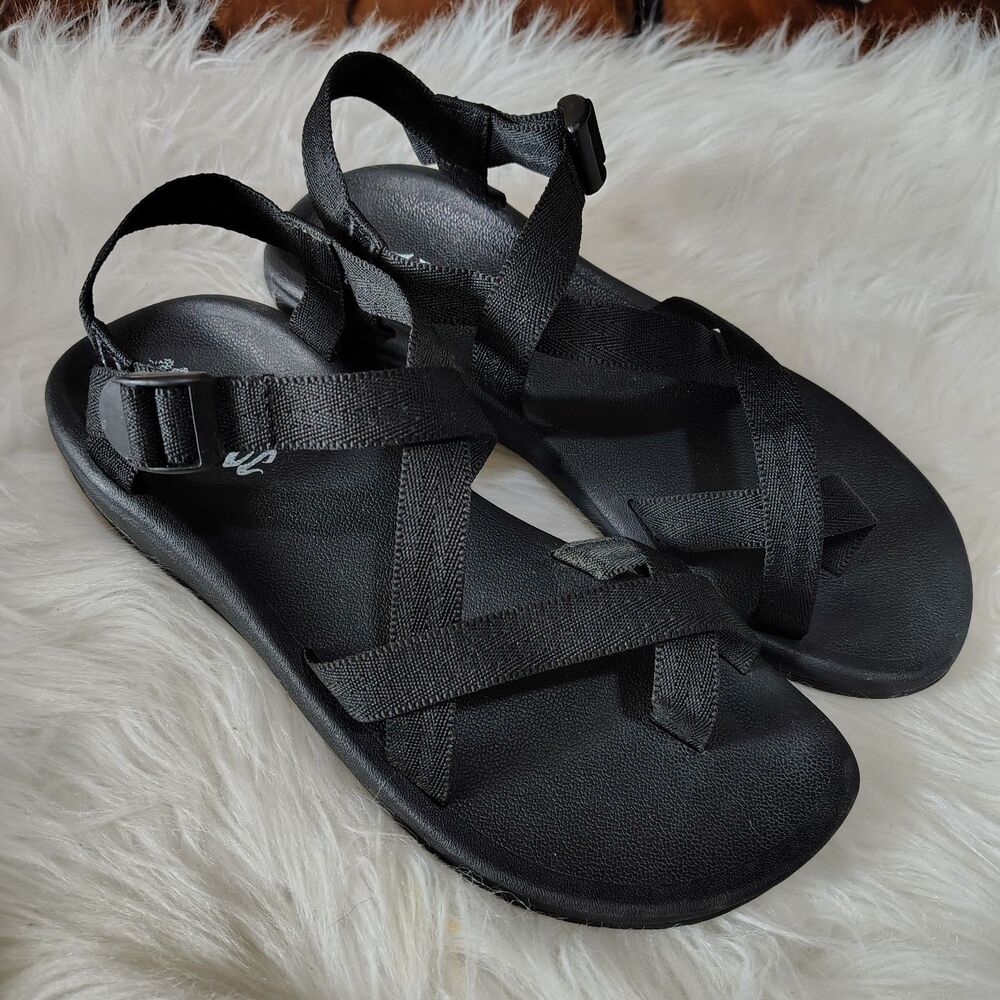 Mad Love Blk Strappy Blk Sandals Wmns Size 11